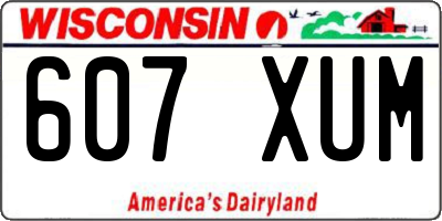WI license plate 607XUM