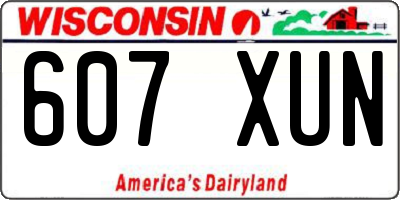 WI license plate 607XUN