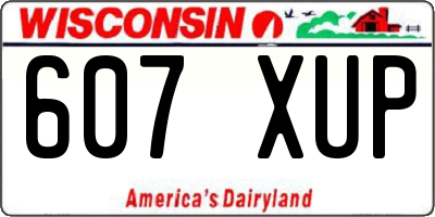 WI license plate 607XUP