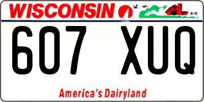 WI license plate 607XUQ