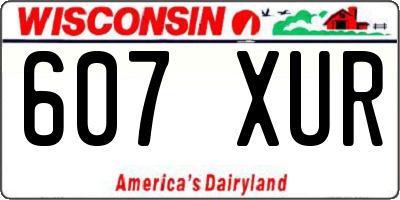 WI license plate 607XUR