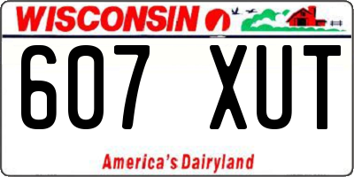 WI license plate 607XUT