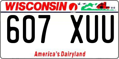 WI license plate 607XUU