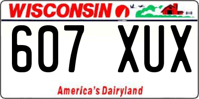 WI license plate 607XUX