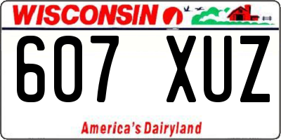 WI license plate 607XUZ
