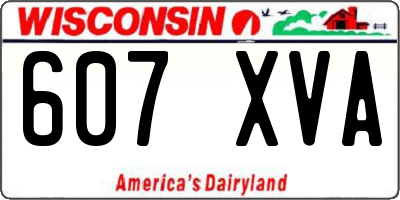 WI license plate 607XVA