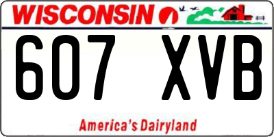 WI license plate 607XVB