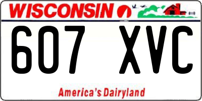 WI license plate 607XVC