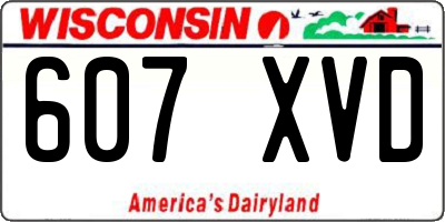 WI license plate 607XVD