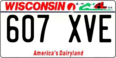 WI license plate 607XVE