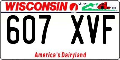 WI license plate 607XVF