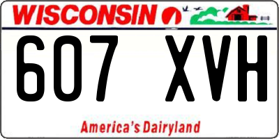 WI license plate 607XVH
