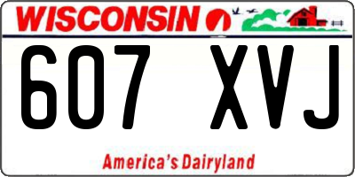 WI license plate 607XVJ