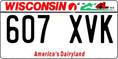 WI license plate 607XVK
