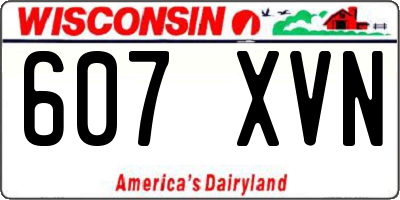 WI license plate 607XVN