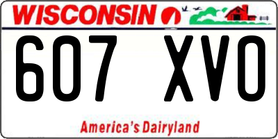 WI license plate 607XVO
