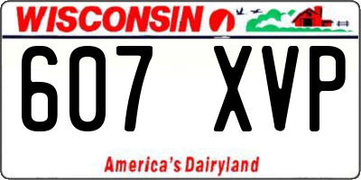 WI license plate 607XVP