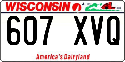 WI license plate 607XVQ