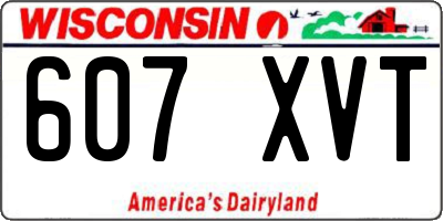 WI license plate 607XVT
