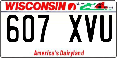 WI license plate 607XVU