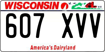 WI license plate 607XVV