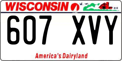 WI license plate 607XVY