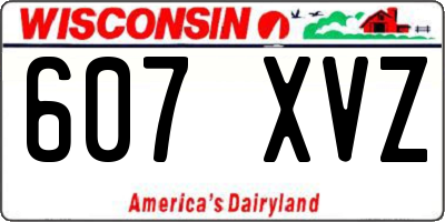 WI license plate 607XVZ