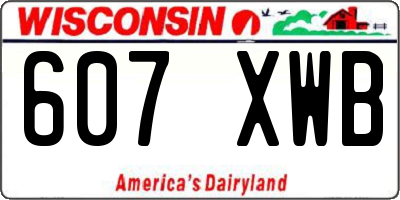 WI license plate 607XWB