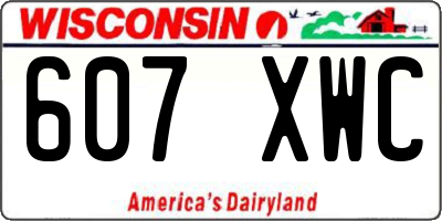 WI license plate 607XWC