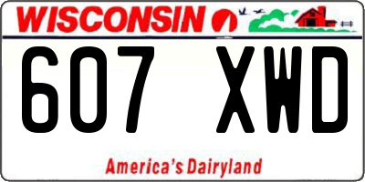 WI license plate 607XWD