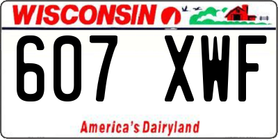 WI license plate 607XWF