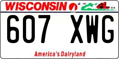 WI license plate 607XWG