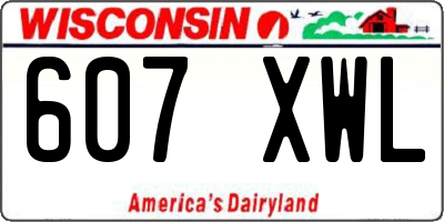 WI license plate 607XWL