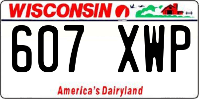 WI license plate 607XWP