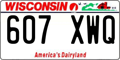 WI license plate 607XWQ