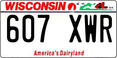WI license plate 607XWR
