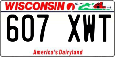 WI license plate 607XWT