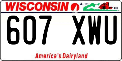 WI license plate 607XWU