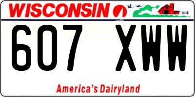 WI license plate 607XWW