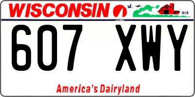 WI license plate 607XWY
