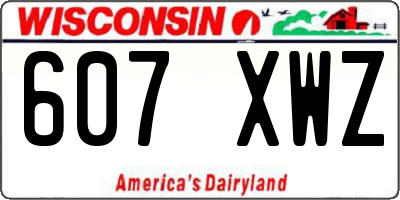 WI license plate 607XWZ