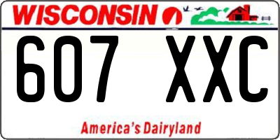 WI license plate 607XXC