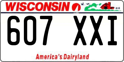 WI license plate 607XXI