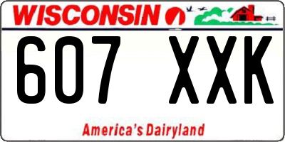 WI license plate 607XXK