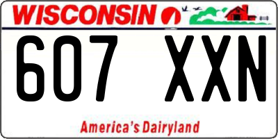 WI license plate 607XXN