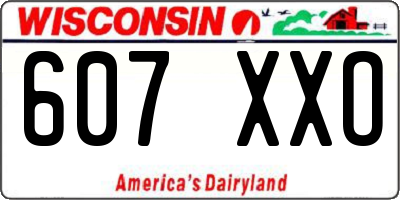 WI license plate 607XXO