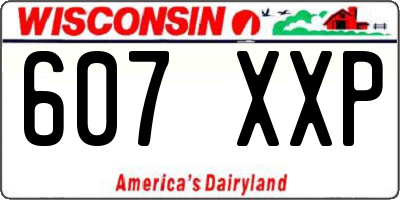 WI license plate 607XXP