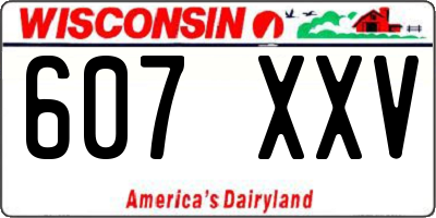 WI license plate 607XXV