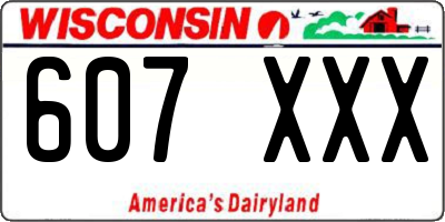 WI license plate 607XXX