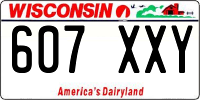 WI license plate 607XXY